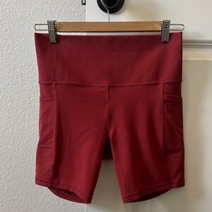 Athleta Women's Red 7” Biker Shorts